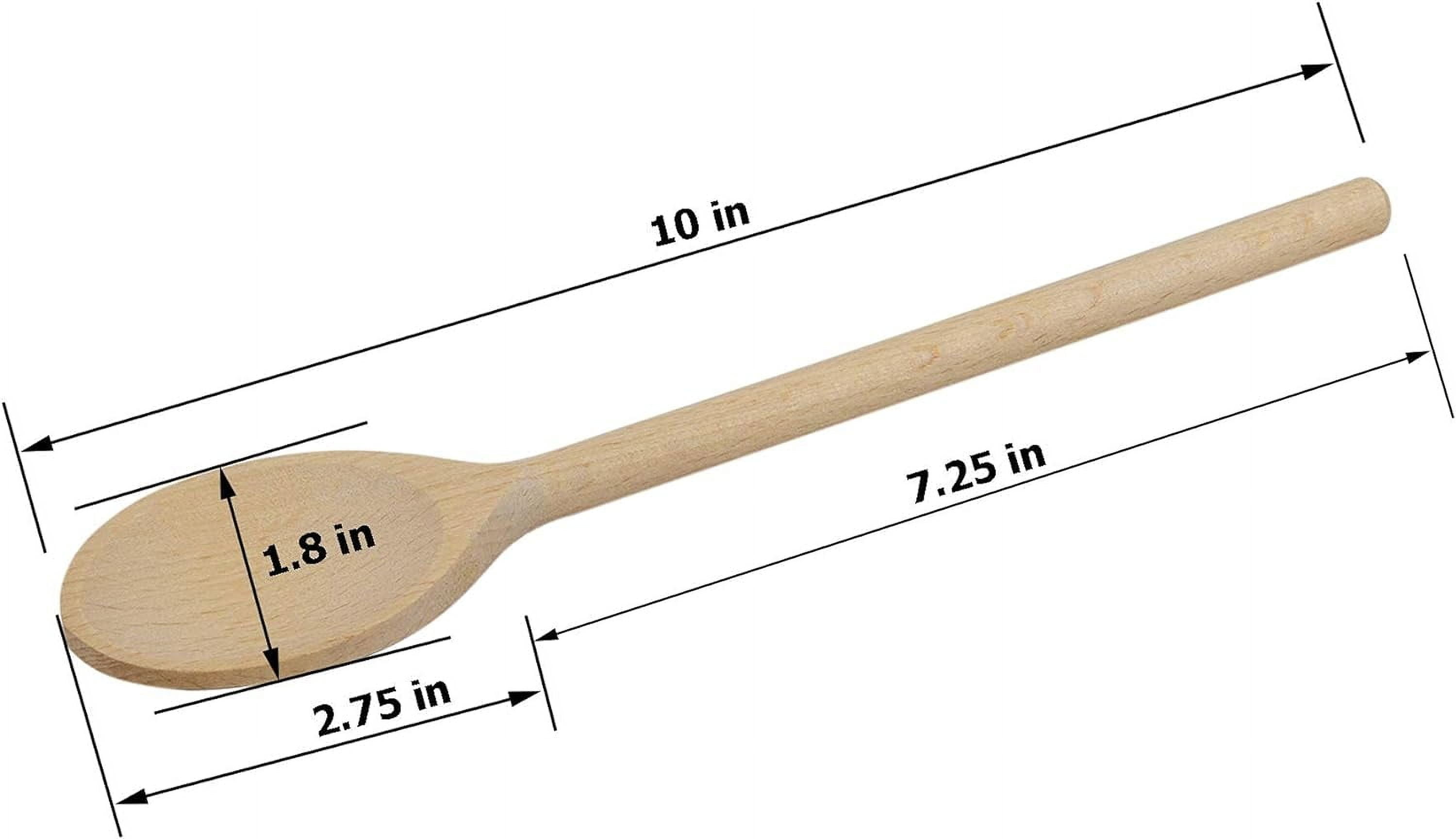 3Pcs 10 Inch Long Wooden Spoons for Cooking - Oval Wood Mixing Spoons for Baking, Cooking, Stirring - Sauce Spoons Brown — image 5