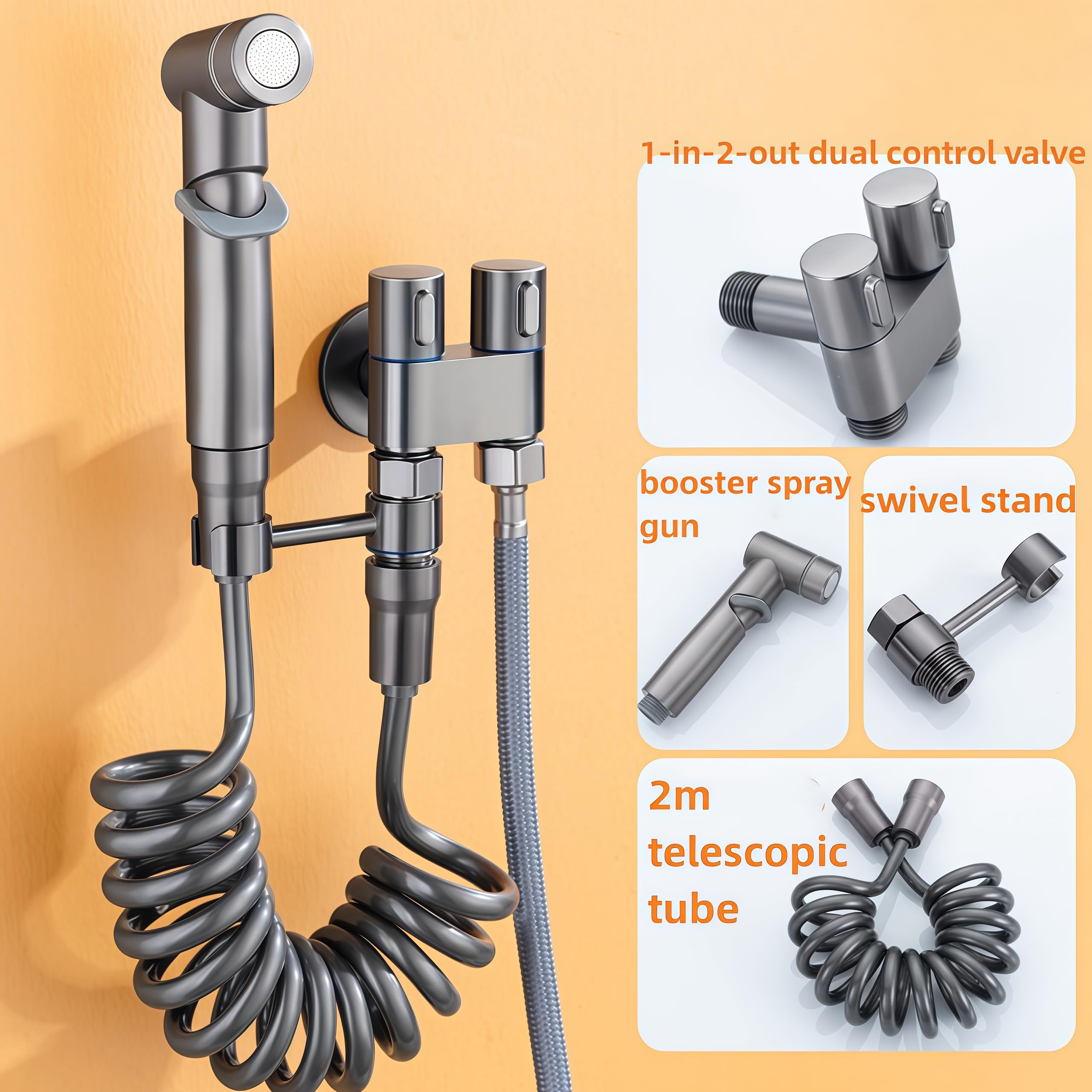 Bidet Sprayer - Hand Shower Toilet - Shattaf - WC Shower - Toilet Sprayer - Hand Bidet - Bidet Faucet - Intimate Hygiene - Stainless Steel - Bathroom โ image 3