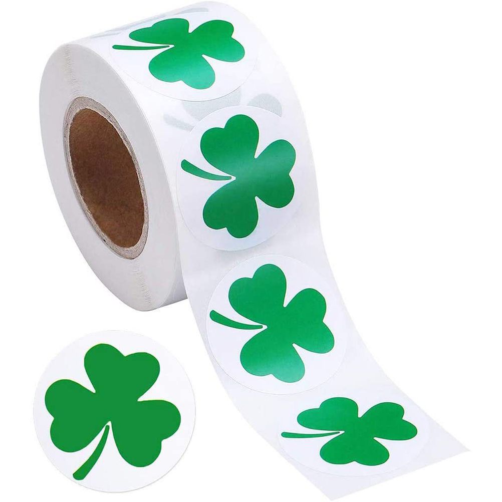 St. Patrick's Day Stickers Shamrock Roll Stickers Self Adhesive Label Craft Decoration Shamrock Labels — image 2