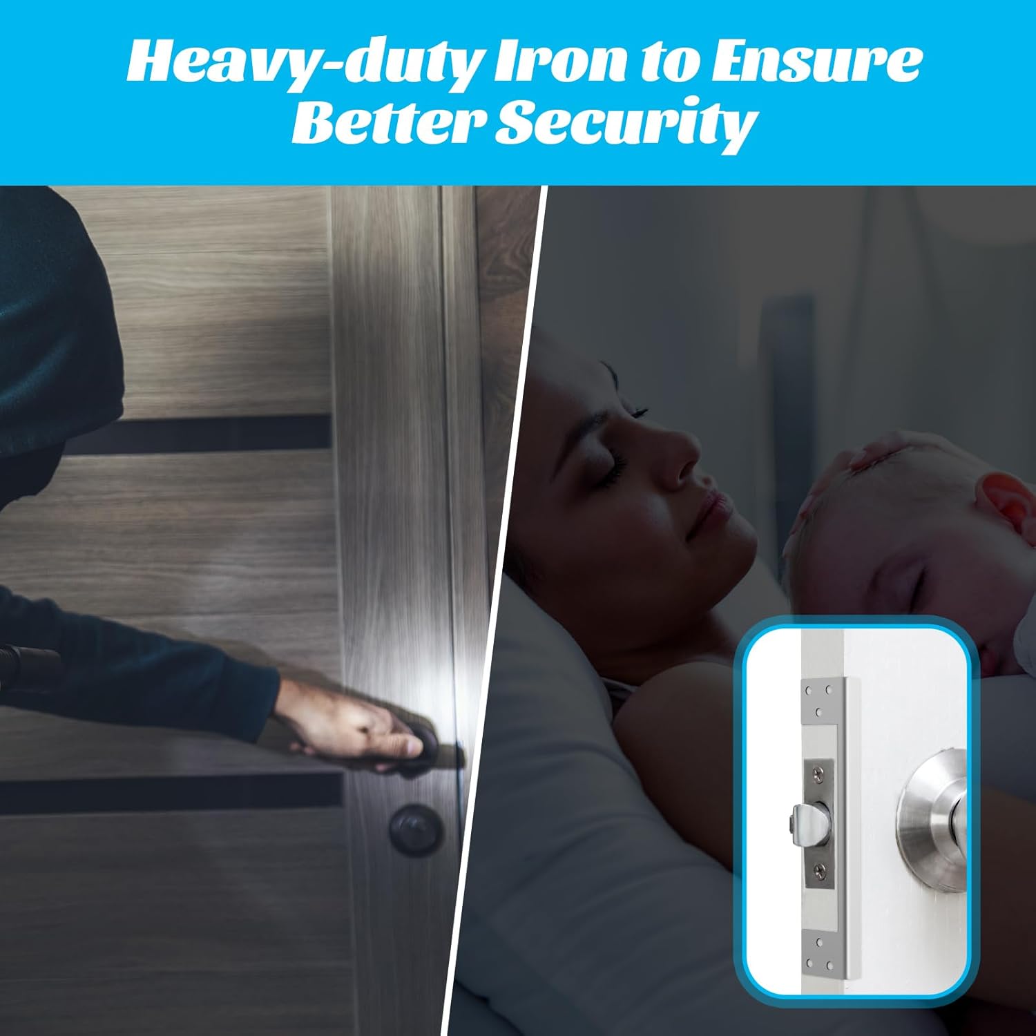 2 Pcs Door Latch Guard Plate 7 Inch Outswing Angle Latch Protector Shield L Shaped Security Reinforcement Striker Plates to Block Access to Door Lock Deadbolt โ image 5