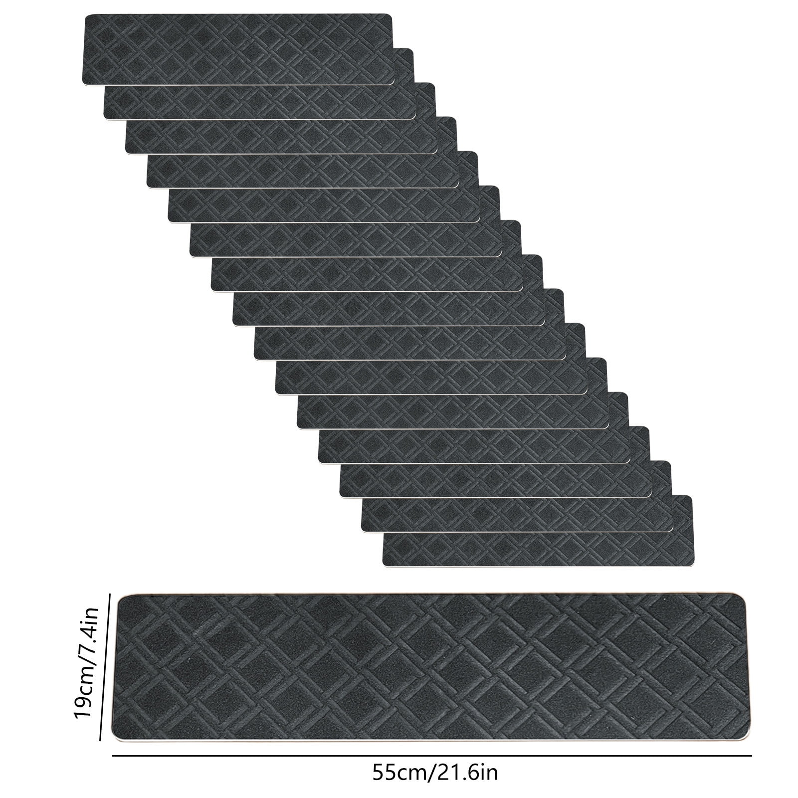 4-Piece Non-Slip Stair Treads, Self-Adhesive Striped Carpet Mats, Absorbent & Quiet Step Pads, Can Be Cut to Fit, Washable for Indoor Staircase — image 3