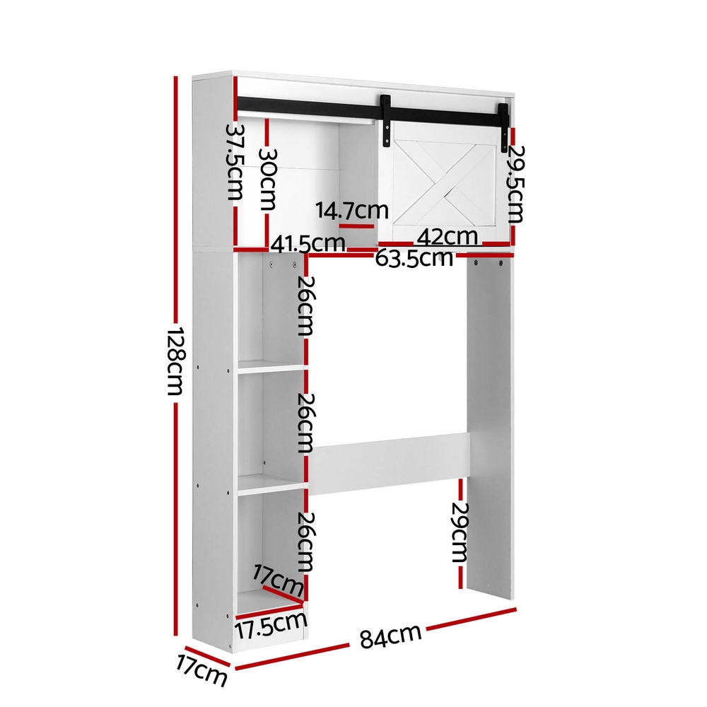 Artiss Bathroom Cabinet Over the Toilet Storage Organiser Laundry Shelf 128cm — image 2