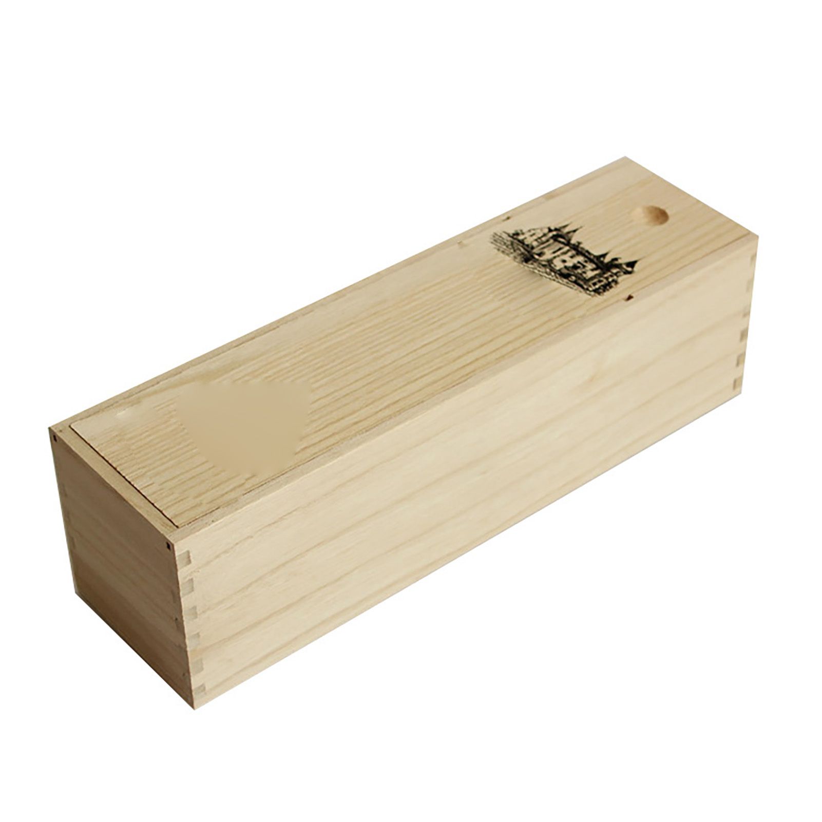 Single Bottle Wooden Wine Box with Lid Decorative Wood Grain Reusable Wine Storage Box — image 4