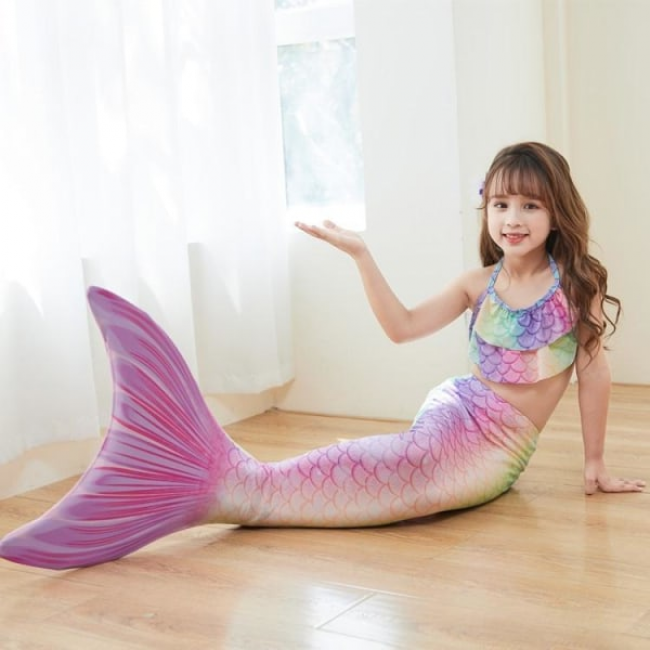Mermaid Swimsuit Monofin Fins for Children Size S Age 3-5 Years Kids Mermaid β image 2