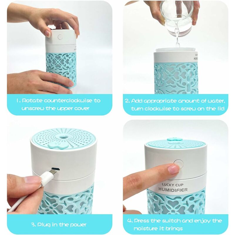 Baby Air Humidifier, 250Ml Mini Air Humidifier, Quiet Humidifier, Waterless Auto Shut-Off Function — image 4