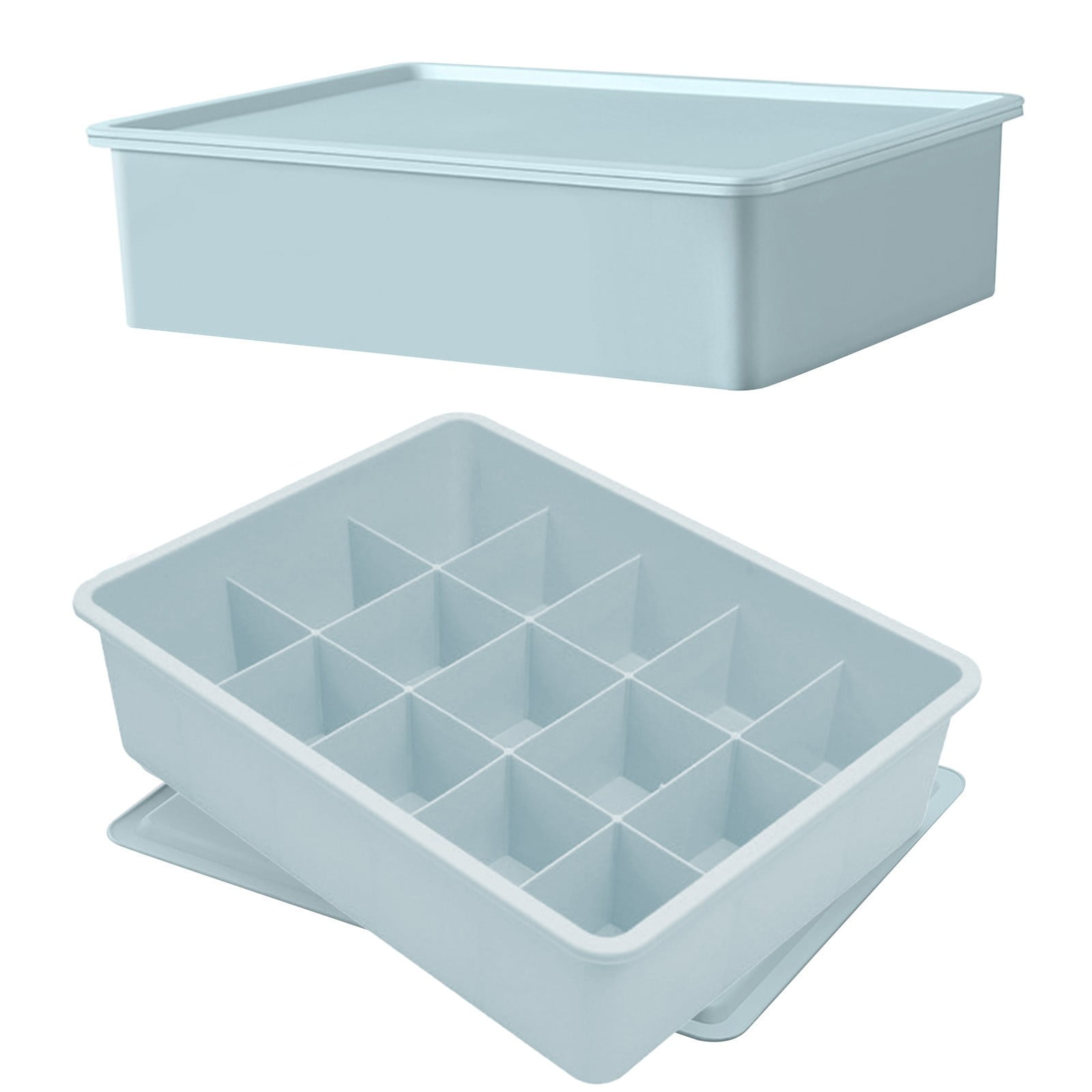 Sock Underwear Drawer Organzier Divider, 15 Compartments Removable Divided Plastic Storage Bin with Lid, Storage Organizer Sock Holders Organizers for Scarves β image 4