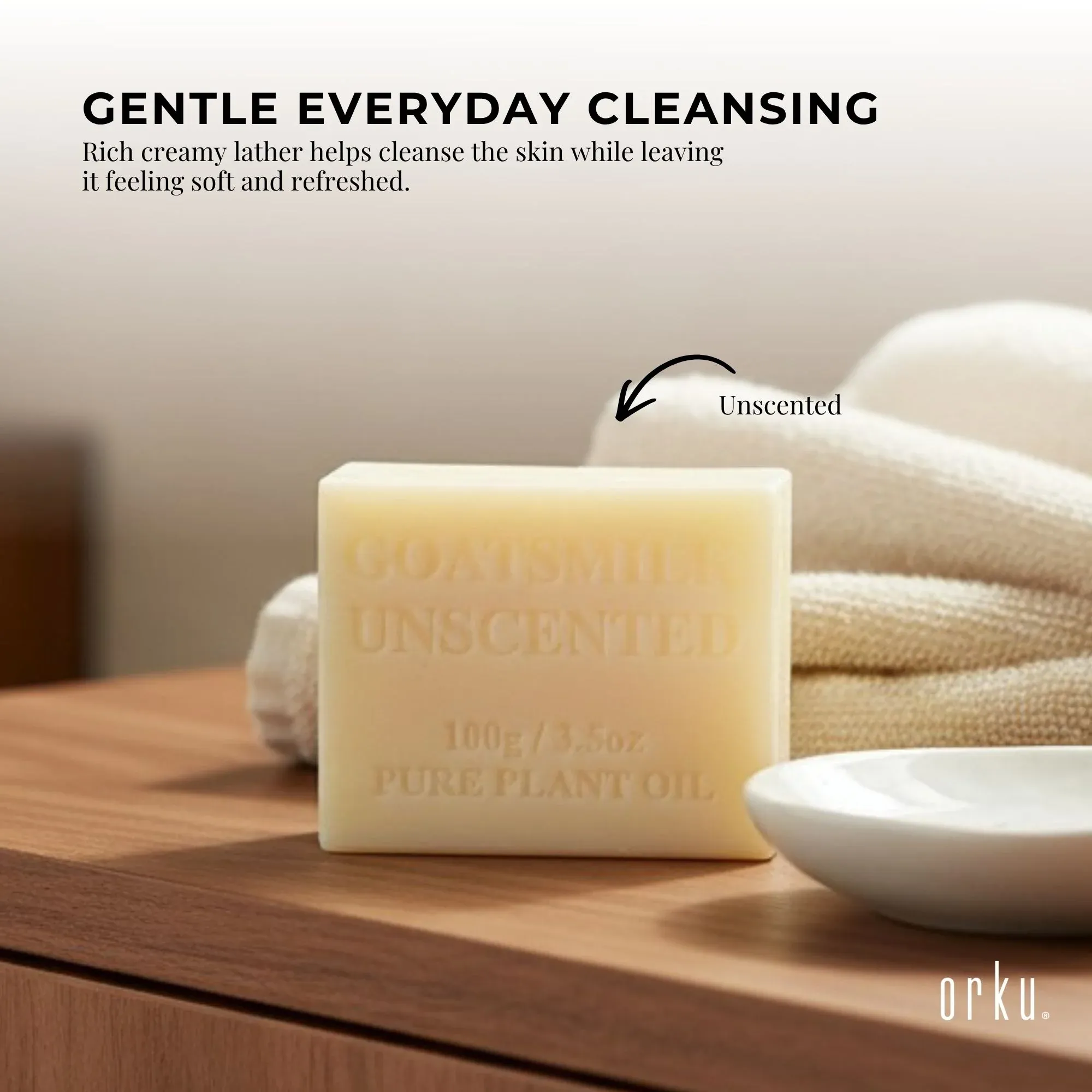 Orku 100 x 100g Unscented Goat Milk Soap Bars Australian Made — image 2