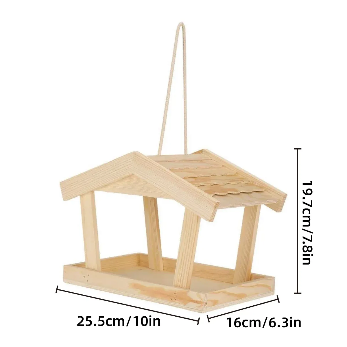 Bird Feeder Wooden For Outside Hanging Birds House Outdoor Wild Garden Decors — image 3