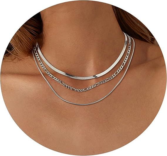 Women's 3-piece Adjustable Layered Choker Style Beaded Necklace Set, Stainless Steel and Silver Chain, Exquisite Valentine's Day Gift for Her — image 2