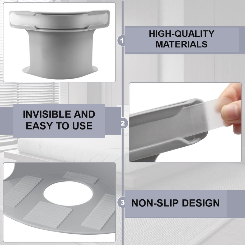 4-Pack Grey Fitted Sheet Clips, Non-Slip Mattress Corner Fasteners for Single and Double Beds — image 2