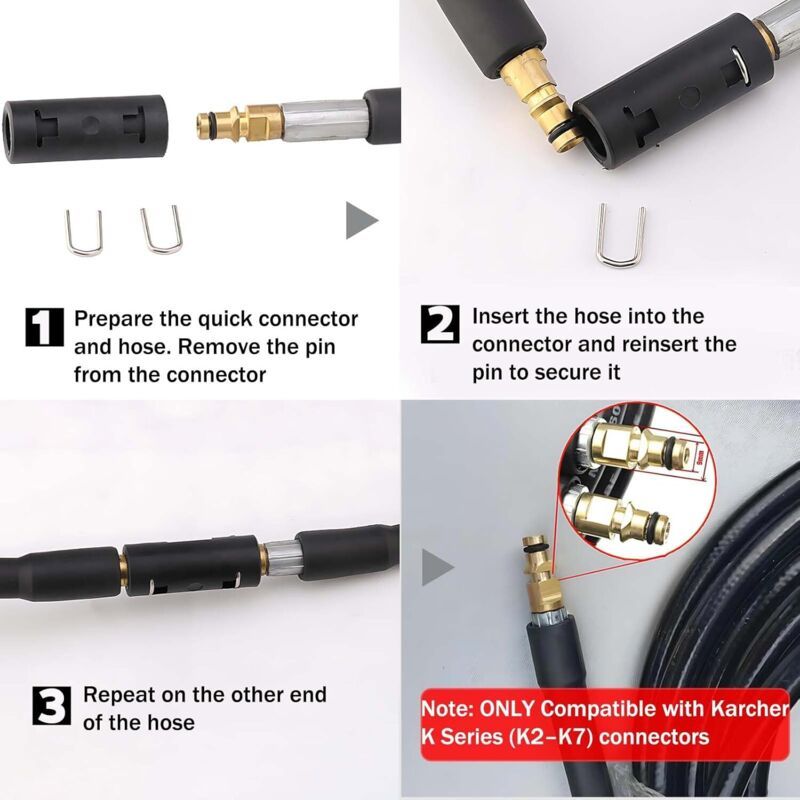 Pieces Connecteurs of Extension for Hose High Pressure Cleaners High Compatible with Karcher K2 — image 3
