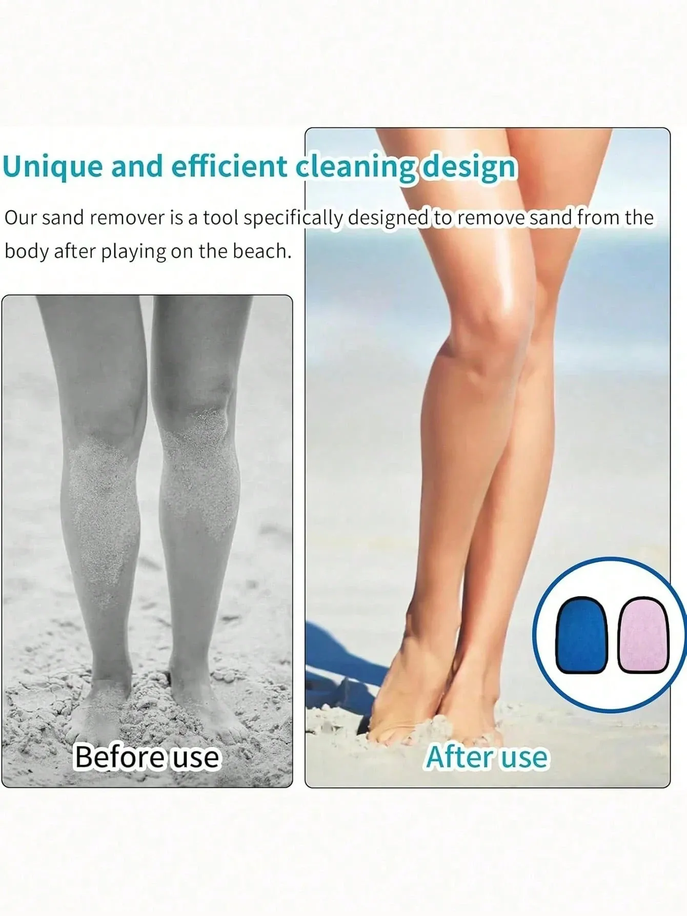 4-Pack Beach Sand Remover Gloves – Holiday Essential for Family Beach Trips, Double-Sided Bathing Gloves for Sand Removal, Spa Massage, for Water Sports & — image 2