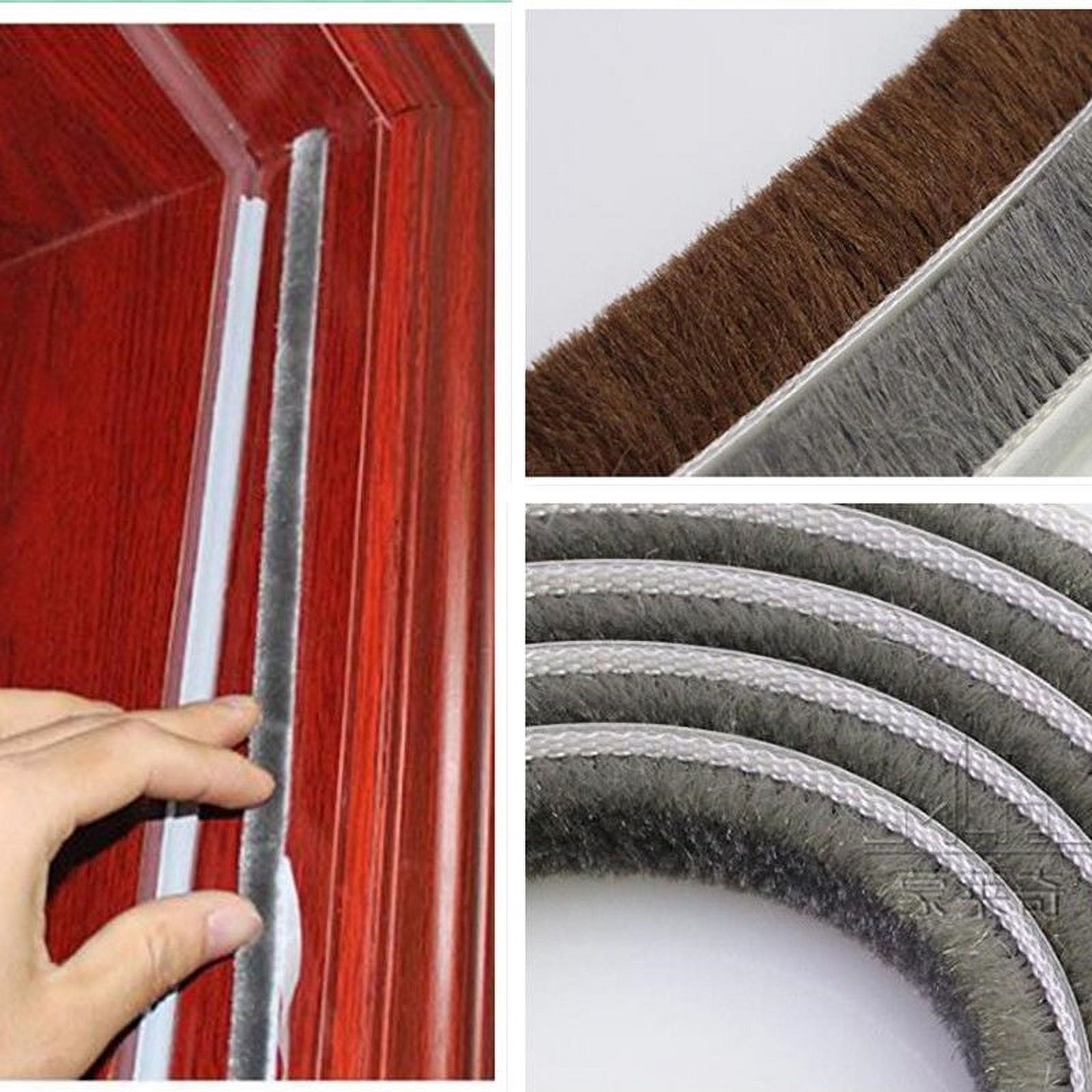 Decor Bottom Bristle Pile Seal Film Door Draught Excluder Brush Weather Strip 10M 5/9/15/23Mm Diy Home High Quality White 9×5Mm 9×15Mm Brown — image 5