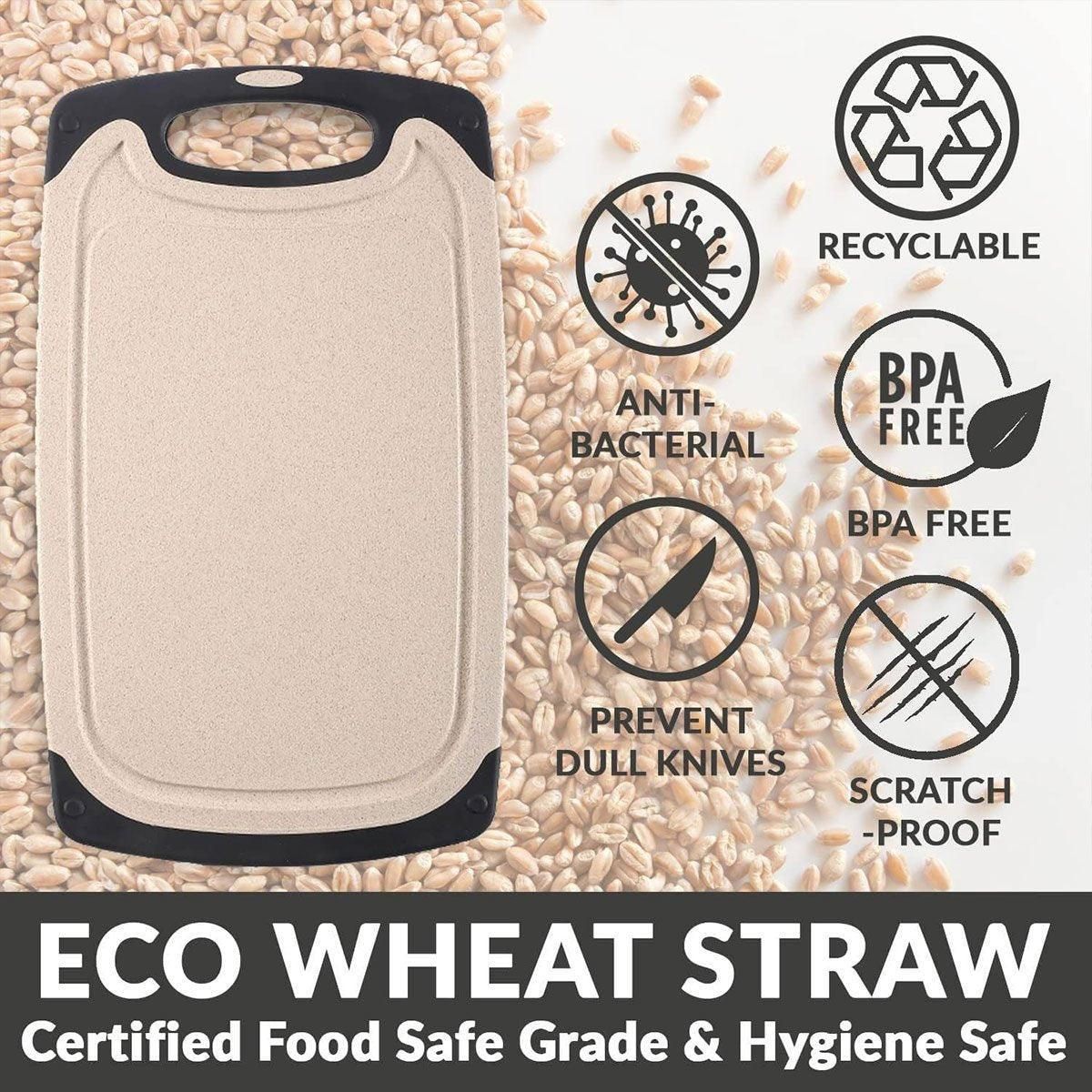 3PCS Wheat Straw Cutting Board Kitchen Chopping Board for Vegetables Meat Fruit โ image 4