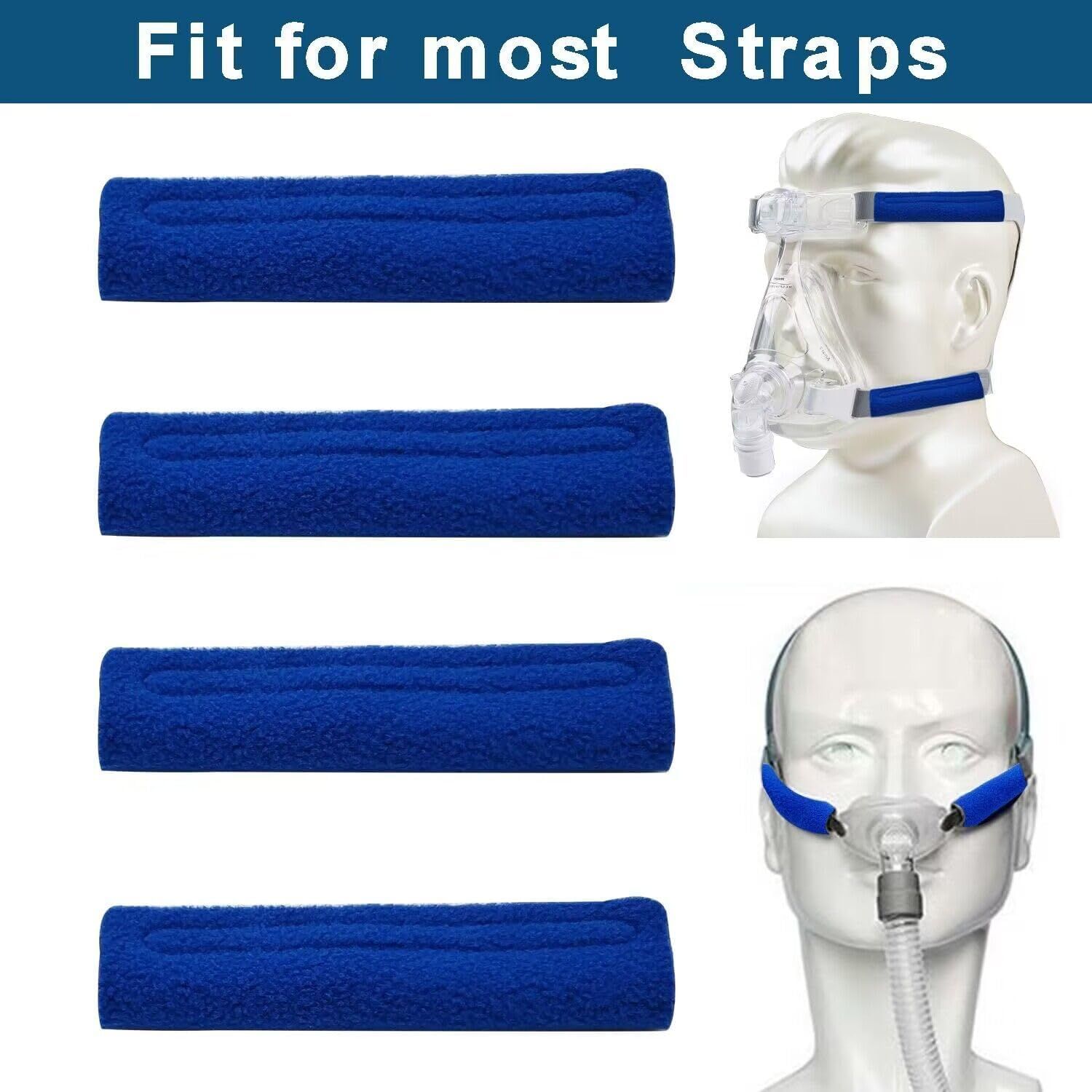 4 Pack Mask Strap Covers Intended for CPAP Strap, Strap Comfort Pads Compatible with Full Mask to Reduce Headgear Pressure — image 3