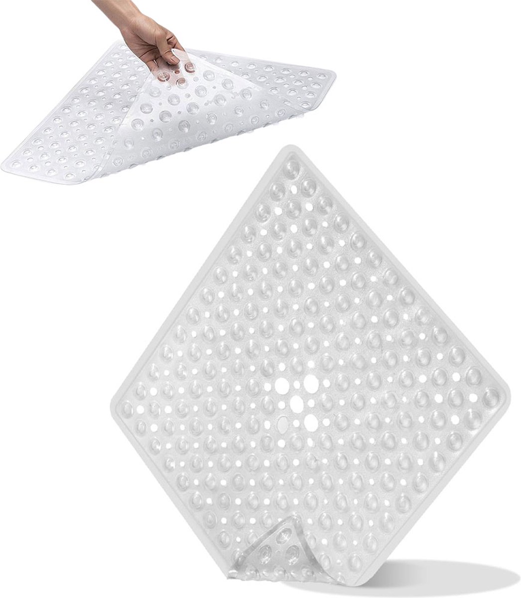 Non-Slip Shower Mat / Bath Mat Transparent With Suction Cups - 53 x 53 Cm - Non-Slip Shower Mat - Bathroom Mat - Anti-Slip Shower Cabin Mat - Mat for the Bath