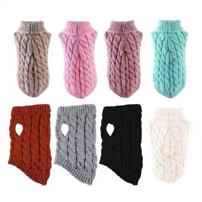 Puppy Dog Jumper Winter Warm Knitted Sweater Pet Clothes Small Dogs Coat Thermal XL - White โ image 3