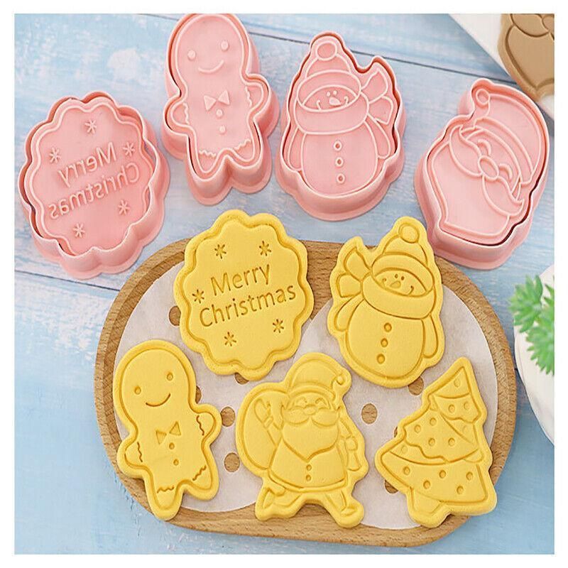 8PCS Christmas Cookie Cutter Set 3D Biscuit Moulds for Baking Fondant Pastry — image 5