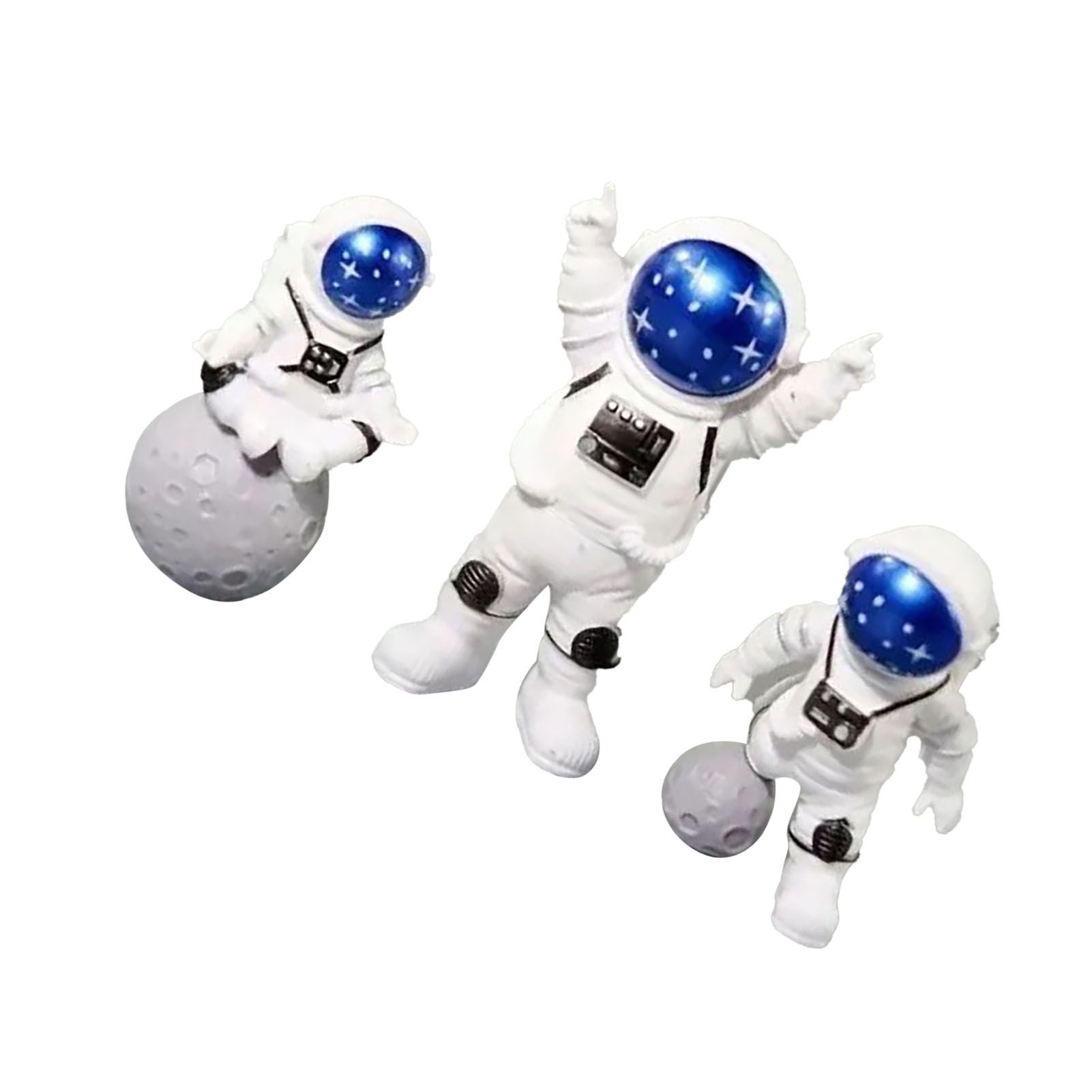 3 Piece Astronaut Figurines Cute Nordic Style PVC Spaceman Desk Decor for Cake Decoration Kids Room Bedroom Bookshelf — image 5