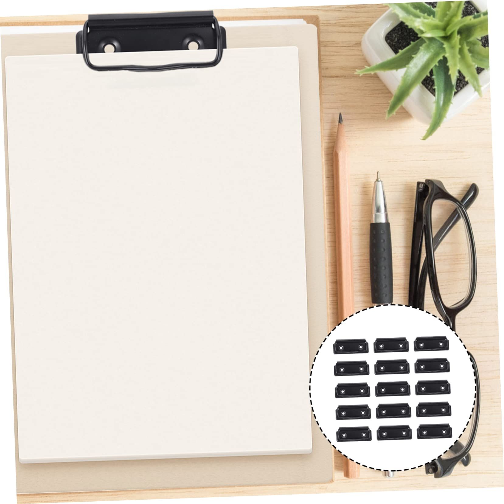 15pcs Stationery Plate Holder Metal Clipboard Office File Folders Stainless Steel Clips Stainless Clipboards Clips — image 3