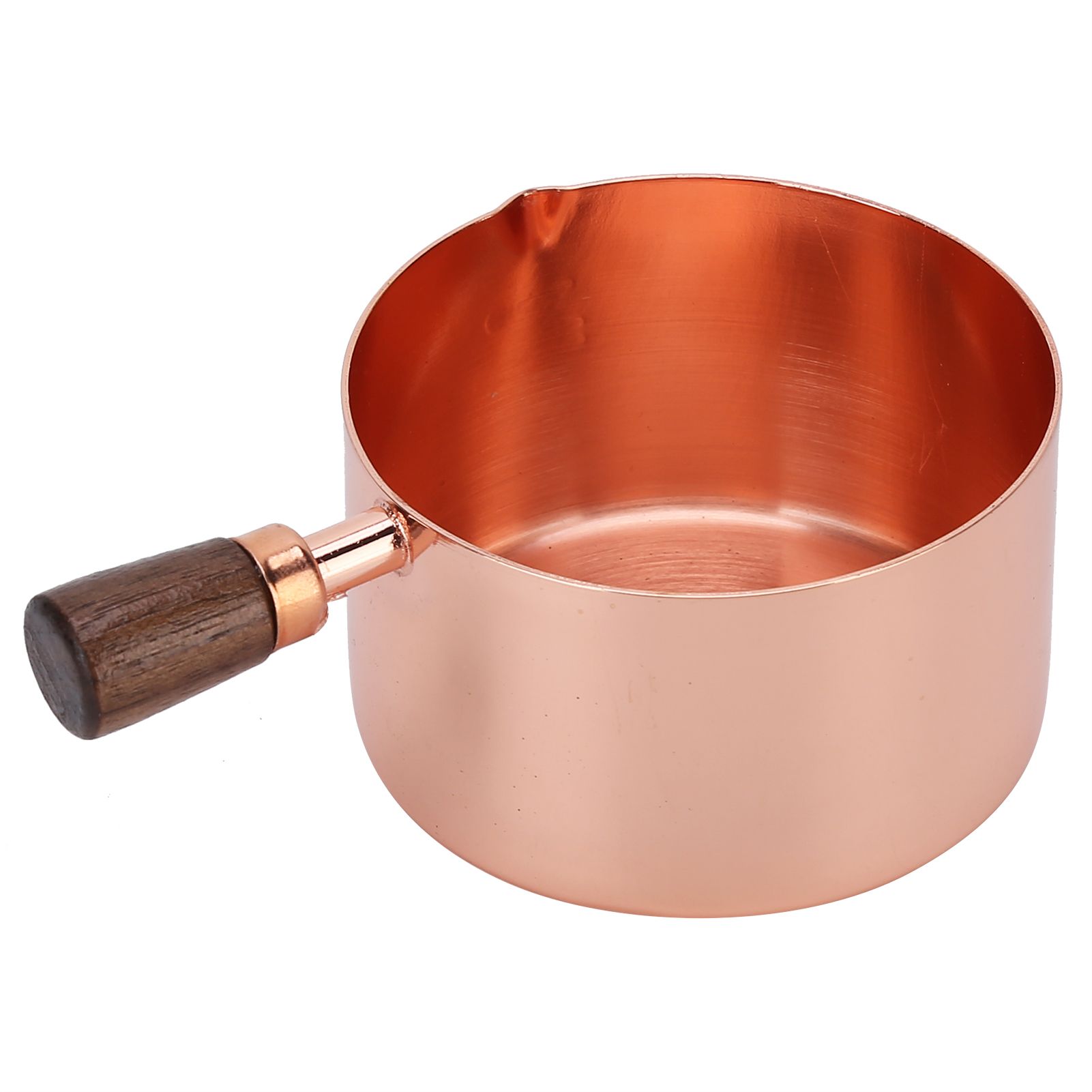 Sauce Pan Wooden Handle Rose Gold Stainless Steel Sauce Pot for Cooking Kitchen Ware1cup โ image 2