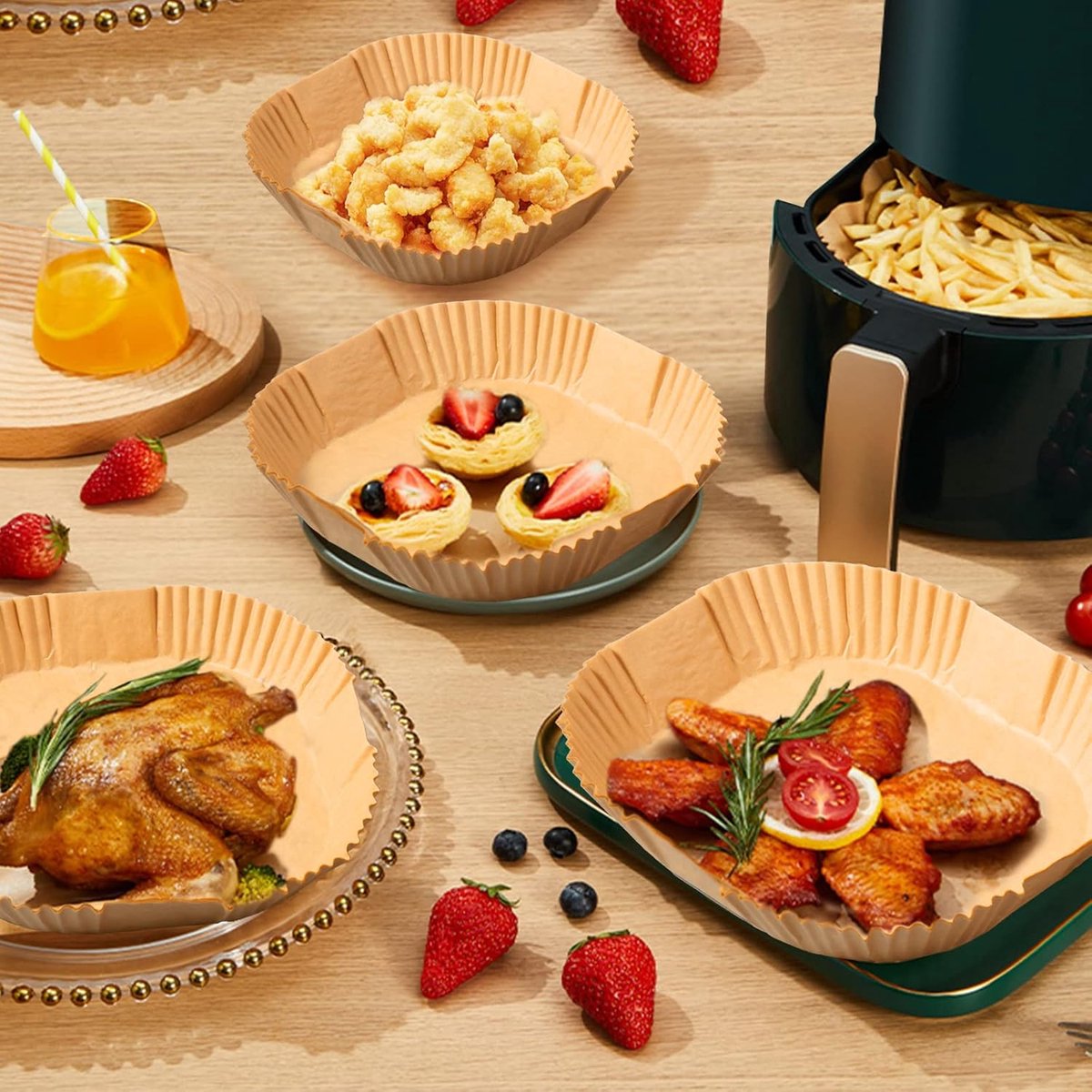 Airfryer Paper (100 sheets) - Airfryer Paper Mat 20 cm - Non-stick Airfryer Paper - Baking Mat - BPA-free - Suitable for 3-6 litre ovens - Baking Tray — image 6