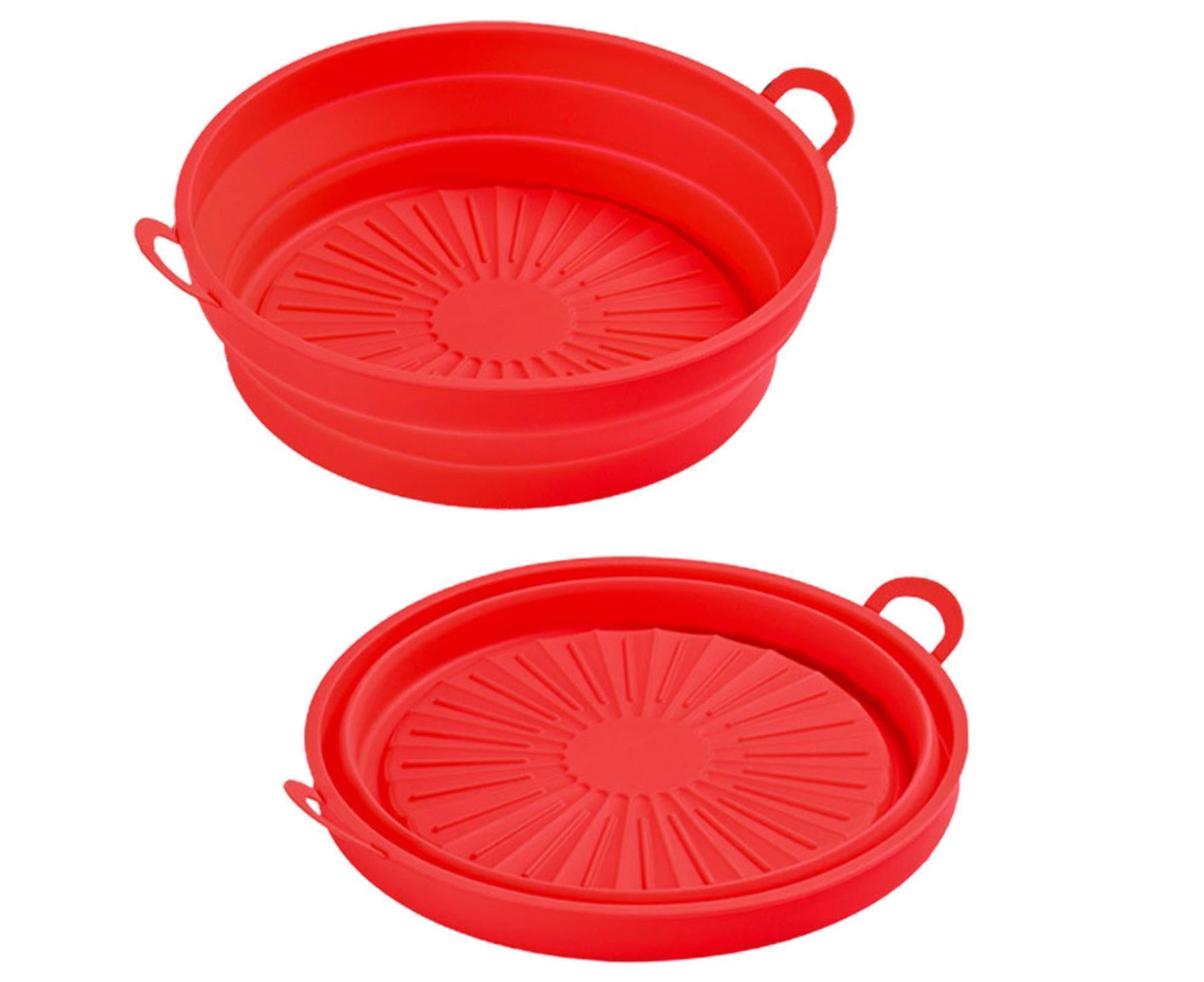 Air Fryers Bakeware Foldable Silicone Grill Pan -Red 8.5inch โ image 2