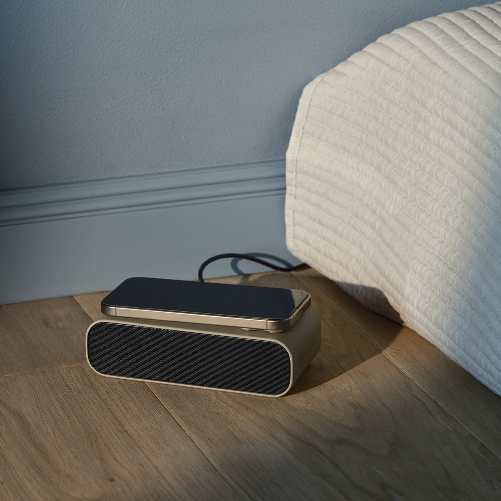 Kreafunk Wakie Alarm Clock Qi Charger + Bluetooth - Ivory Sand — image 3