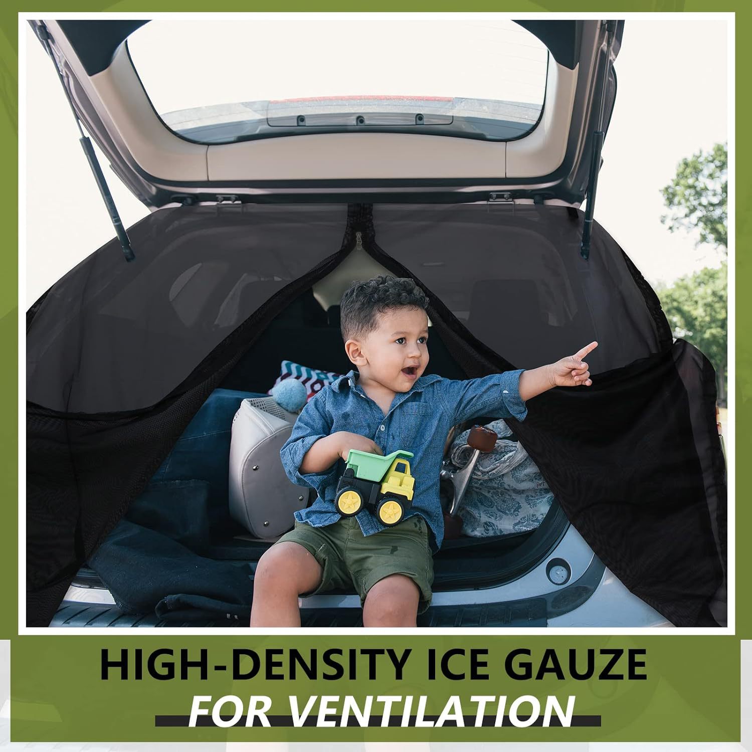 Size S Black Magnetic Car Window Sun Shade Screens & SUV Tailgate Mosquito Net Set - Breathable Bug Protection โ image 6