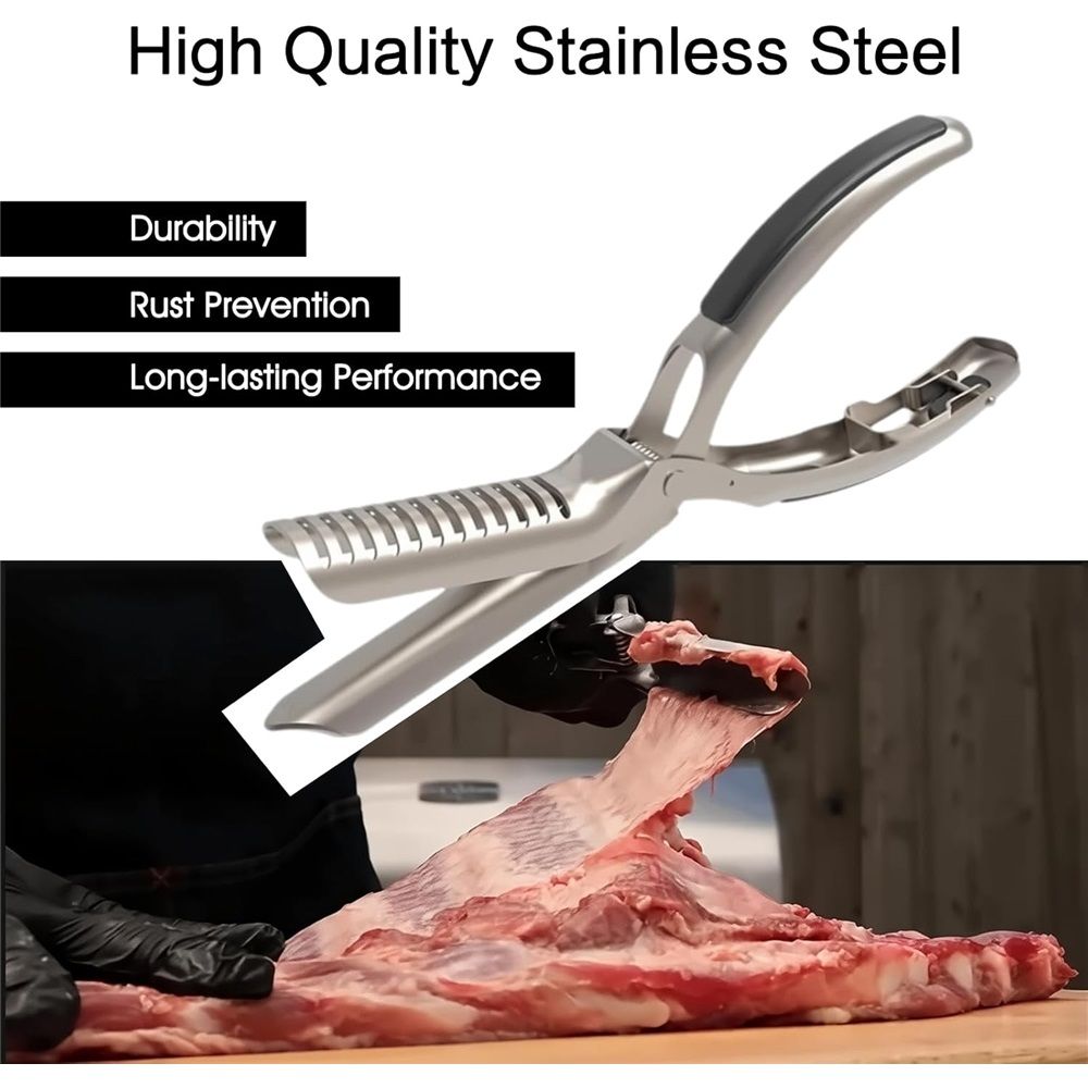 2 Sets Rib Membrane Removal Tool,Stainless Steel Rib Prep Tool Membrane Remover,BBQ Rib Prep Tool with Arc Clamp & Non-Slip Grip for Easy Rib Skinner,Kitchen — image 4
