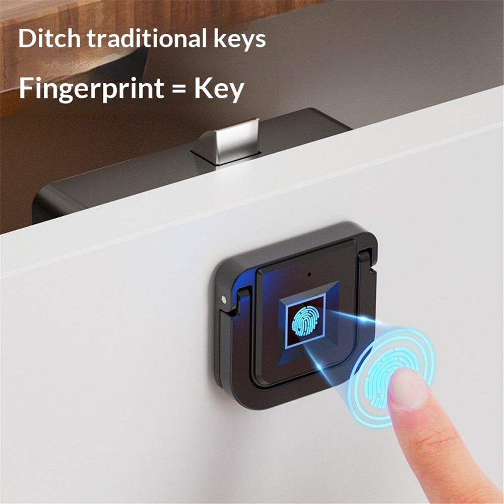 Mini Fingerprint Lock,Smart Electric Drawer Cabinet Lock,360° Fingerprint Recognition,USB Charging,Energy Saving and Low Power Consumption,Storing 20 — image 5