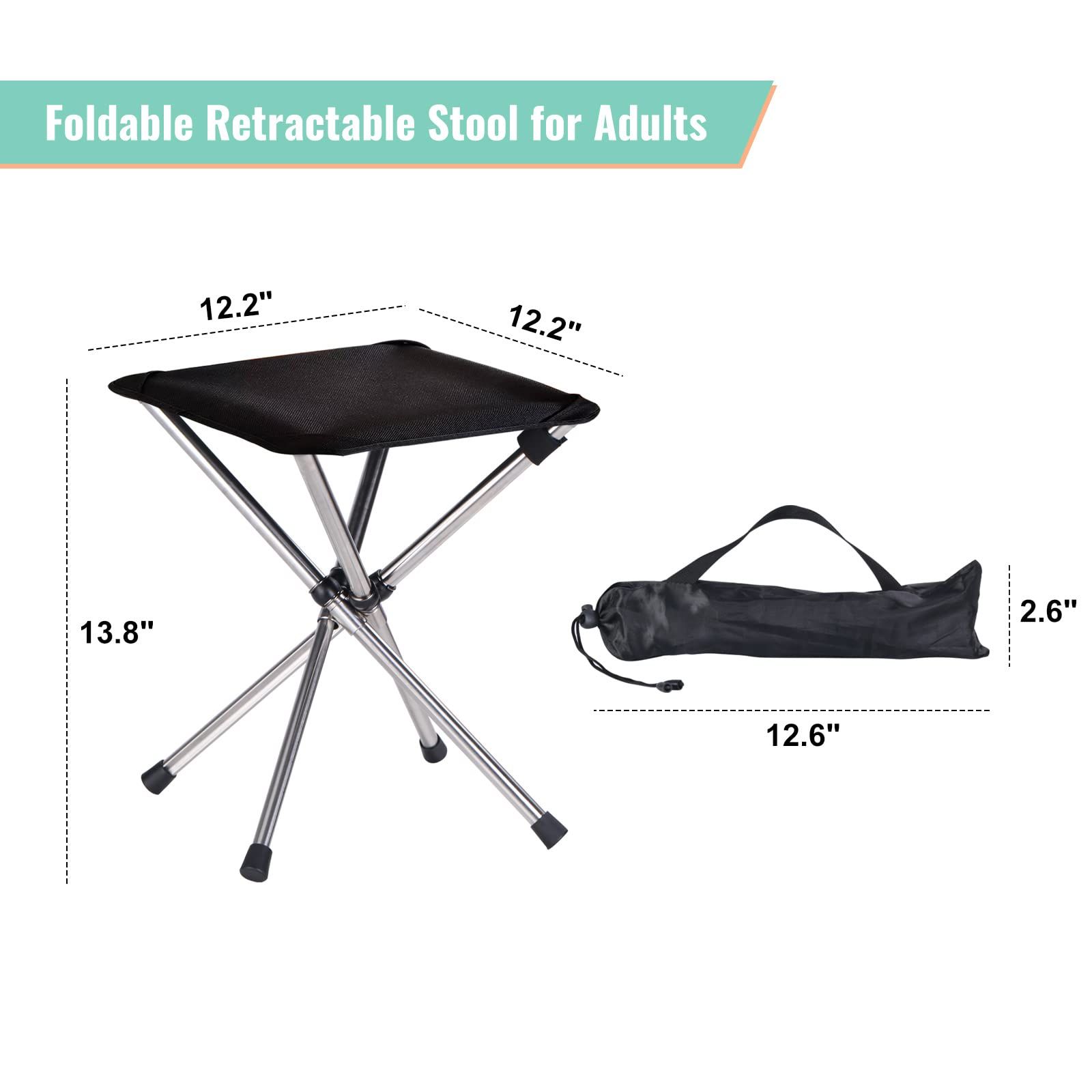 Camping Stool,Small Folding Chair,13.8" Lightweight Folding Stool Compact Backpacking Stool with Carry Bag β image 5