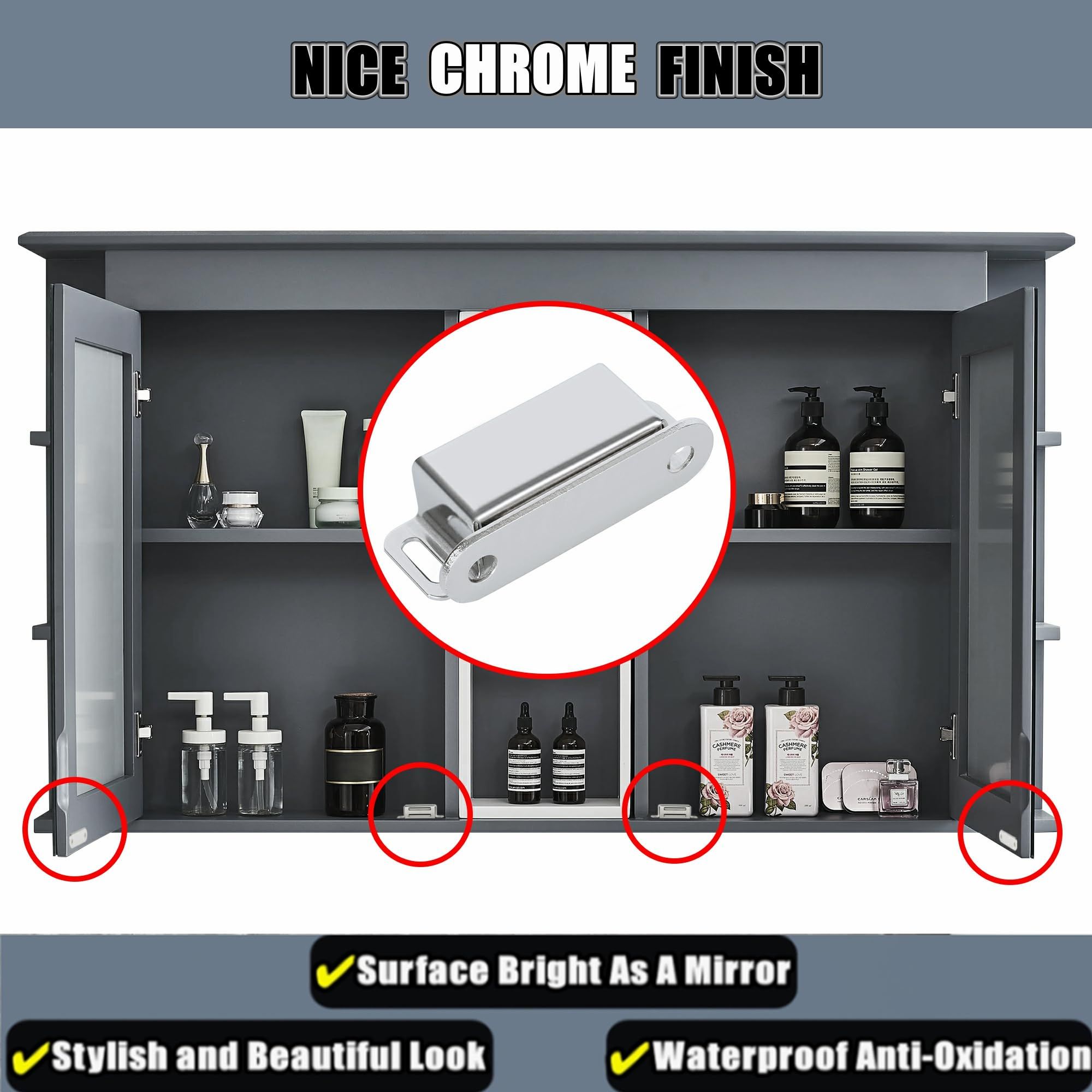 Cabinet Magnetic Catch,Door Catch with Strong Magnetic for Cabinet,Closet Doors Catches Closer Latches Hardware — image 2