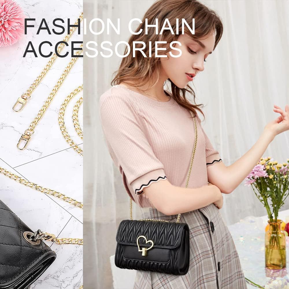 CooBigo 47" Purse Chain Strap Metal Shoulder Crossbody Bag Chain with Metal Buckles, Flat Chain Strap for Purse Handbag โ image 6