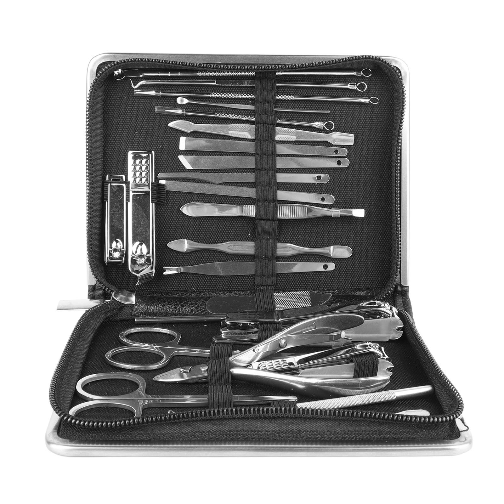 26PCS Manicure Set Black Nail Clippers Set Carbon Steel Manicure Tools Kit for Home Salon — image 5
