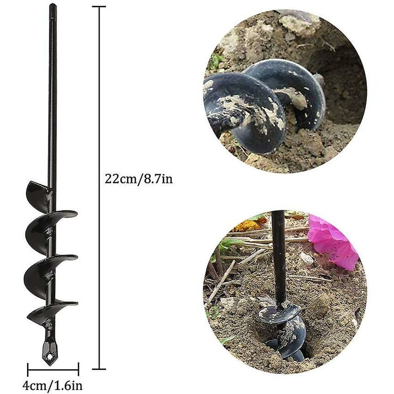 Garden Auger, Spiral Drill Gardening Tool For Planting Trees/Shrubs/Twist Drill/Planting Auger - 4 × 22Cm — image 2