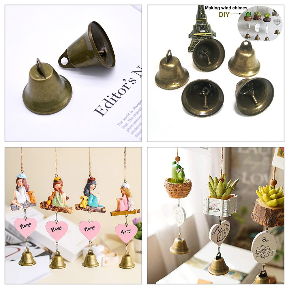 30Pcs Vintage DIY Handmade 38mm Bronze Jingle Bells for Crafts Making โ image 4