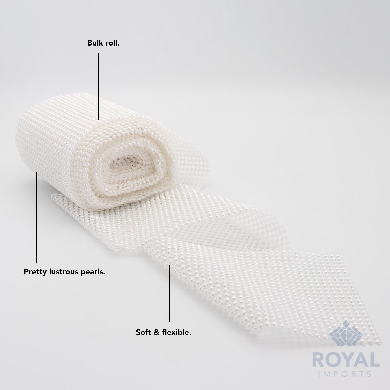 Pearl Bling Wrap Ribbon for Wedding Cake, Party, Holiday & Home Decoration, 10 Yards - White โ image 4