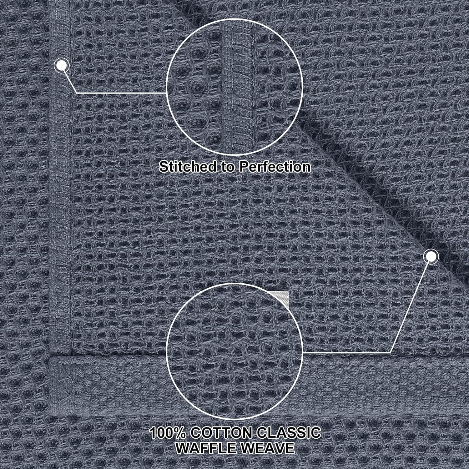 Homaxy Dishcloths Set, 12 x 12 Inches and 13 x 28 Inches, Set of 8 Bulk Kitchen Towels Set, Dark Grey and Premium Kitchen Towels(18”x 28”, 6 Pack), Grey — image 2