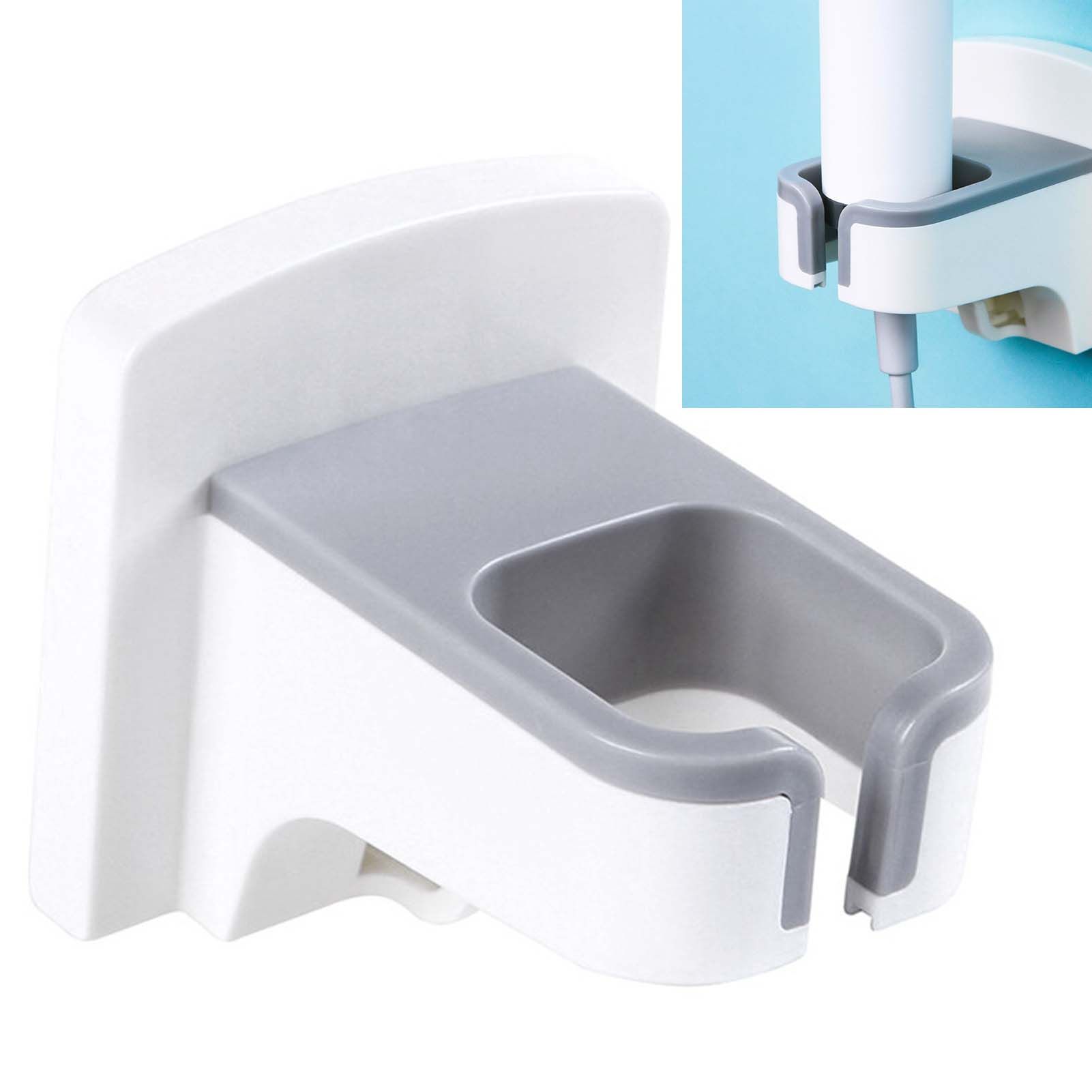Wall Mounted Hair Dryer Holder Punch Free Self Adhesive Blow Dryer Holder for Bathroom Washroom White — image 6