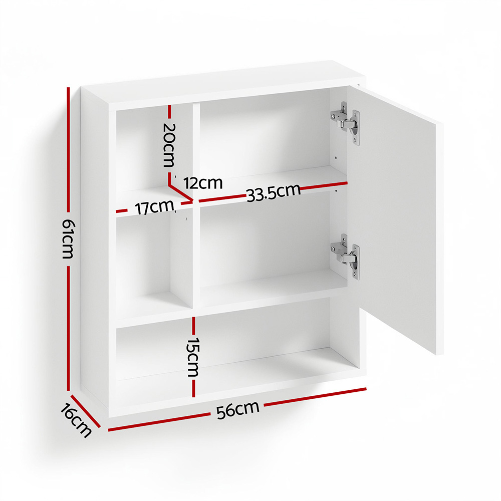 Cefito Bathroom Mirror Cabinet Mirrored Medicine Adjustable Shelf Wall Mounted 560mm White โ image 2