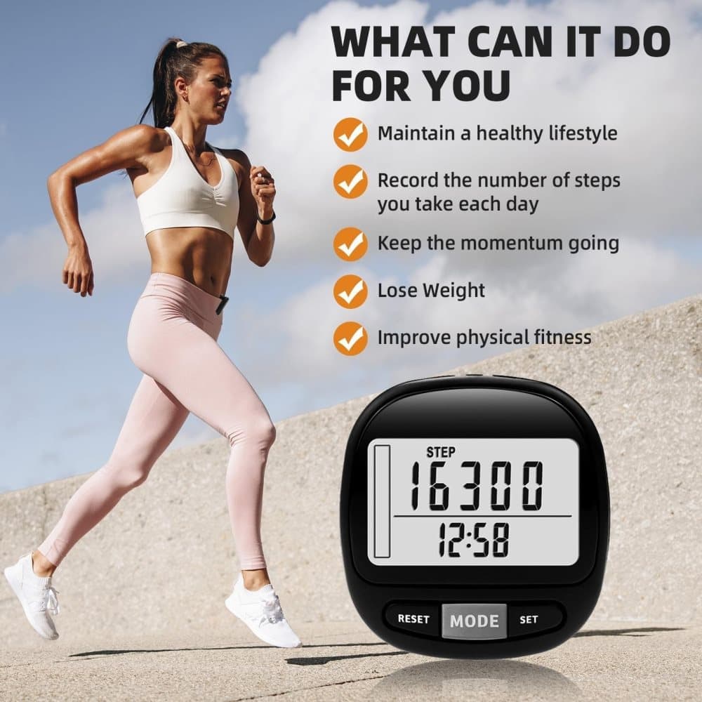 3D Pedometer with Large Screen for Steps Distance and Calories, Precision Meter — image 4