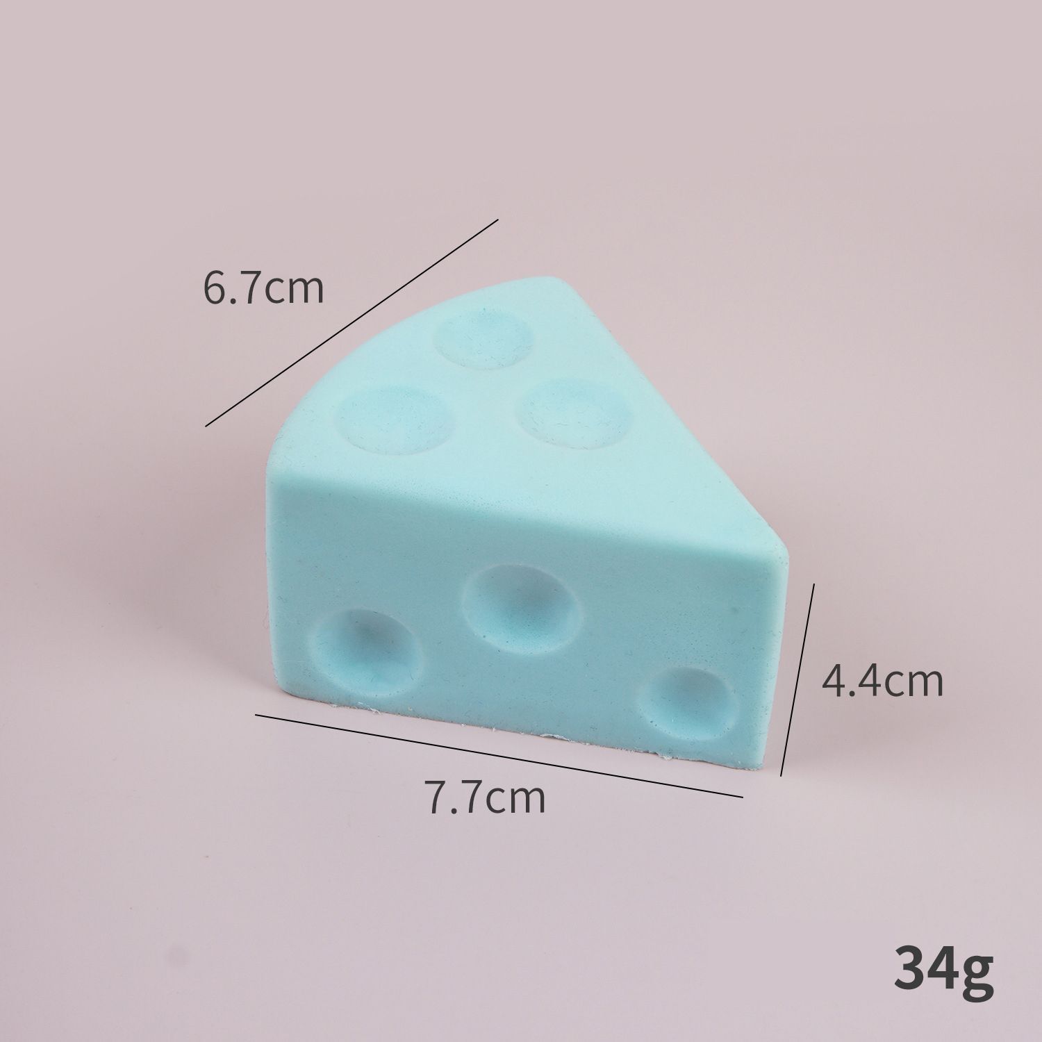7.5cm Blue Triangle Cheese Squishy Toy