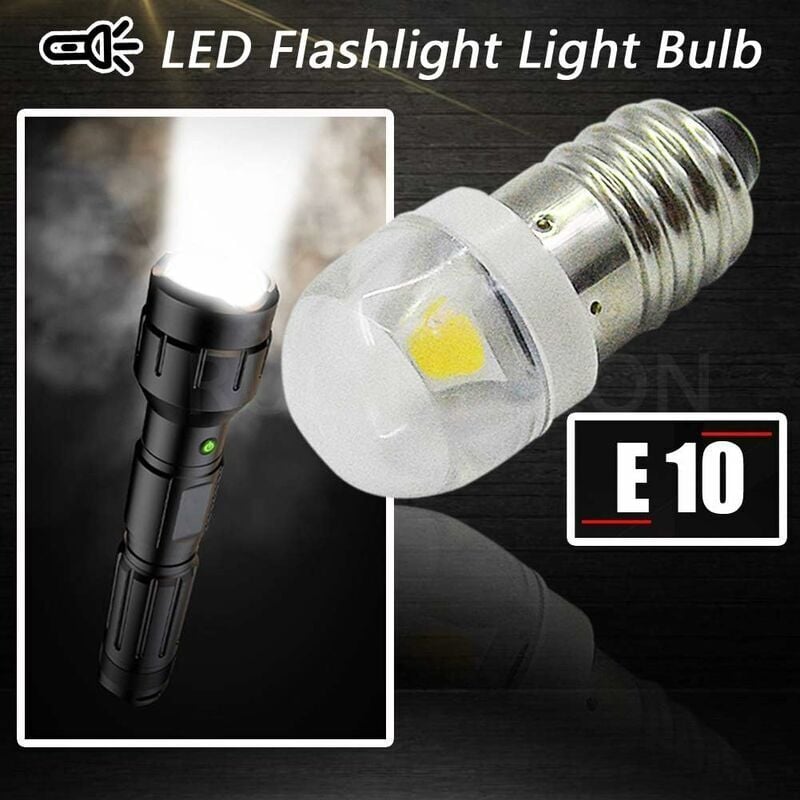 4 pcs 3V 0.2W E10 LED Bulb 5050 1Smd White 3000K LED Replacement Bulb Upgrade For Headlights Flashlights Torch Lights — image 3