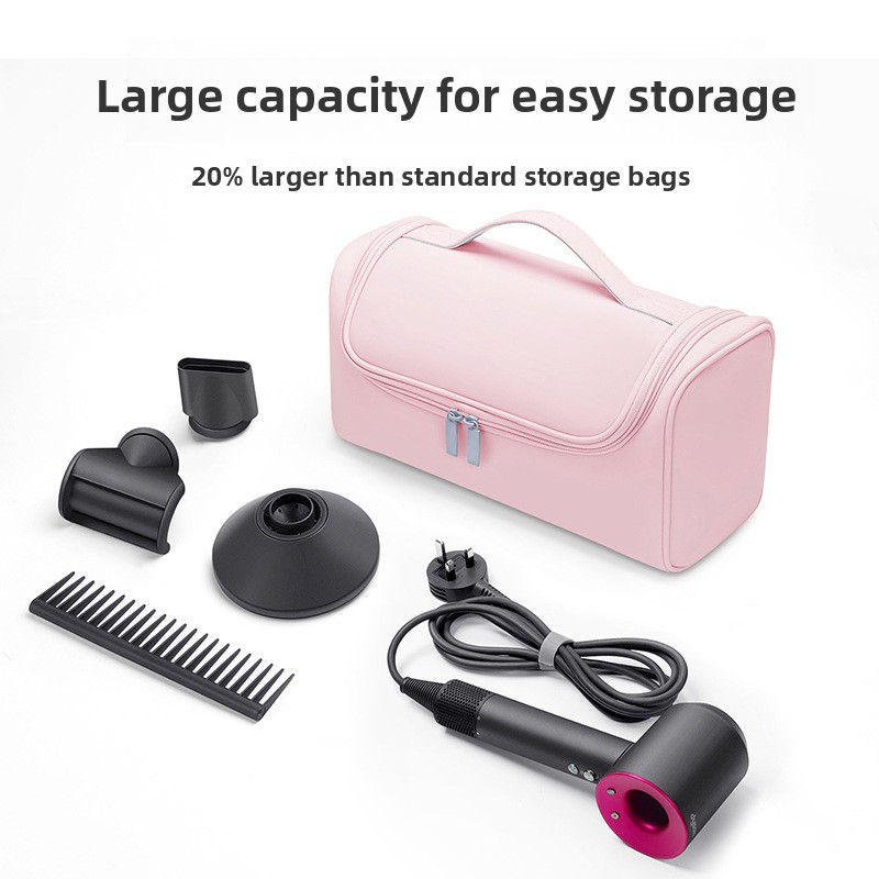 Grey Portable Hair Dryer and Curler Storage Bag Waterproof PU Leather Travel Case with Hanging Hook for Local Professionals and Modern Lifestyles โ image 4