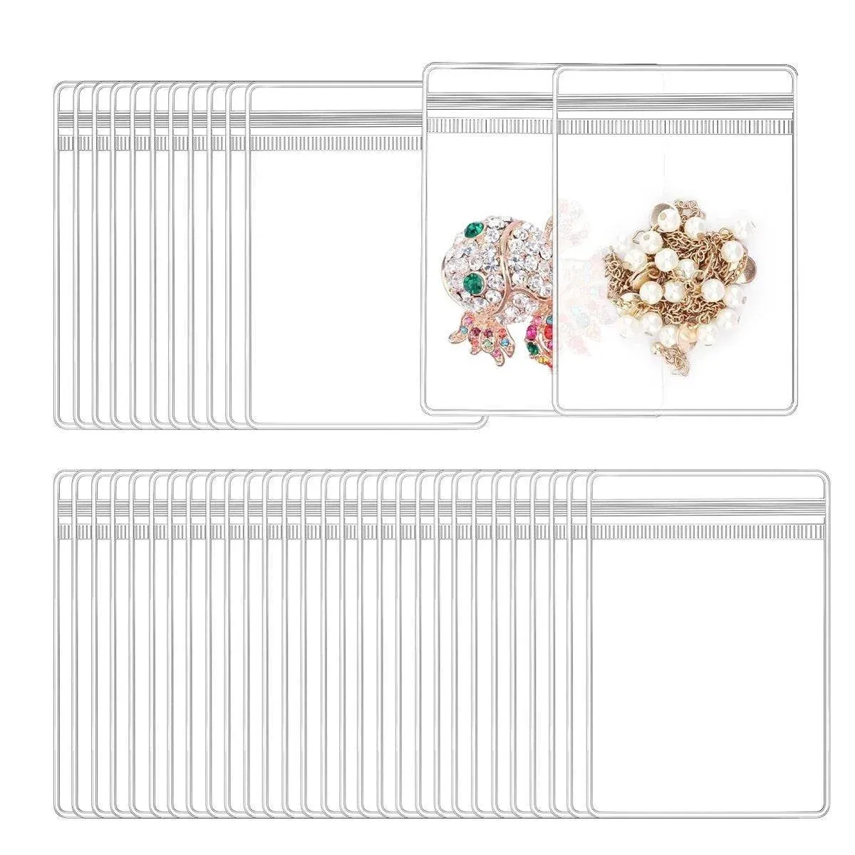 100pcs PVC Self-Sealing Jewelry Bags Anti-Oxidation Storage Dustproof Bags - 6*8cm โ image 3