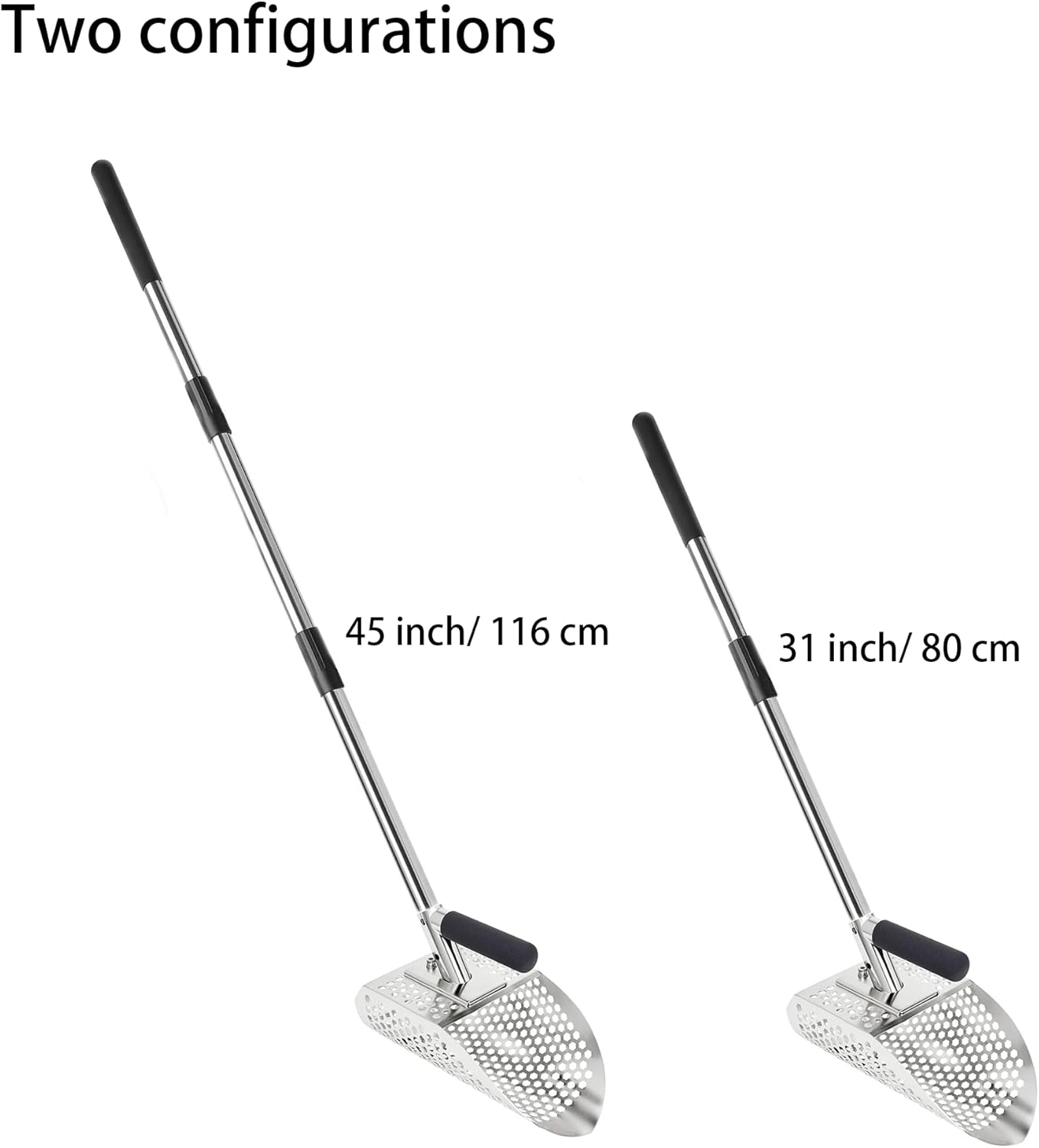 Sand Scoop for Metal Detecting, Heavy Duty Metal Detector Beach Finds Scoop, Stainless Steel Metal Detecting Tool Digging Shovel Fast Sifting Stainless Steel โ image 3