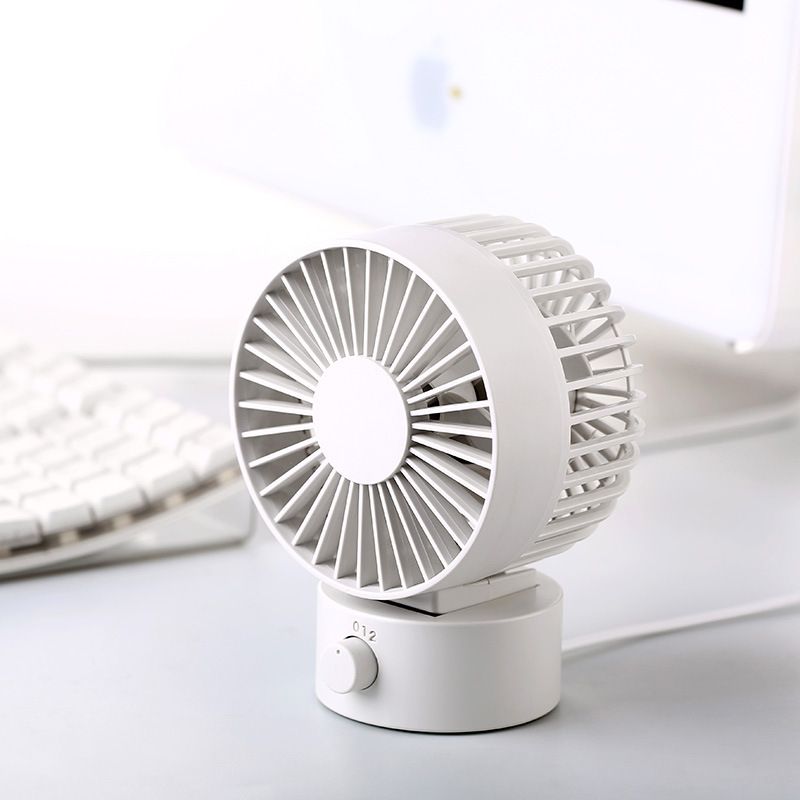 Desk Fan, Small Oscillating Fan for Bedroom, Table Fans Quiet,Desk Air Circulator Fan with 3 Speeds, Time, Rechargeable Fan-2pcs — image 3