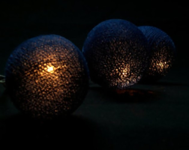 1 Set of 20 LED Black 5cm Cotton Ball Battery Powered String Lights Christmas Gift Home Wedding Party Bedroom Decoration Outdoor Indoor Table Centrepiece โ image 3
