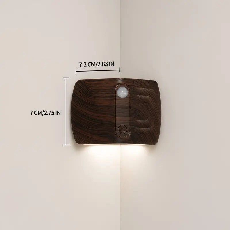 1pcs Magnetic induction corner night light, made of ABS and PVC for lightweight durability, three adjustable color temperatures, 120° motion sensing, USB-C